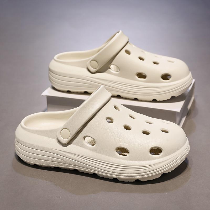 Fashion Men's Sandals Slippers for Men Shoes for Men Flat Sandals Hole Shoes Non-Slip Thick Bottom Indoor and Outdoor Wear-resistant New