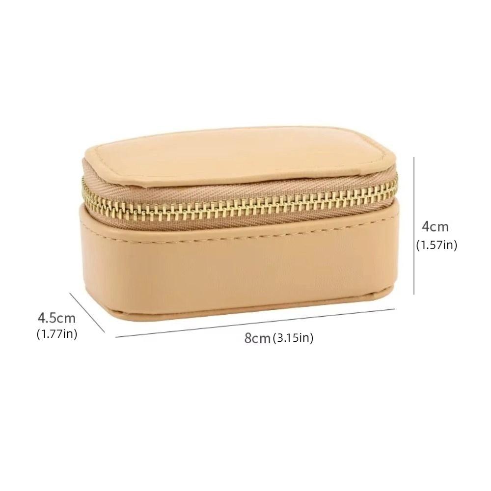 Vintage Necklace Ring Case Zipper Earring Organizer Lightweight Mini Portable Jewelry Box  Outdoor