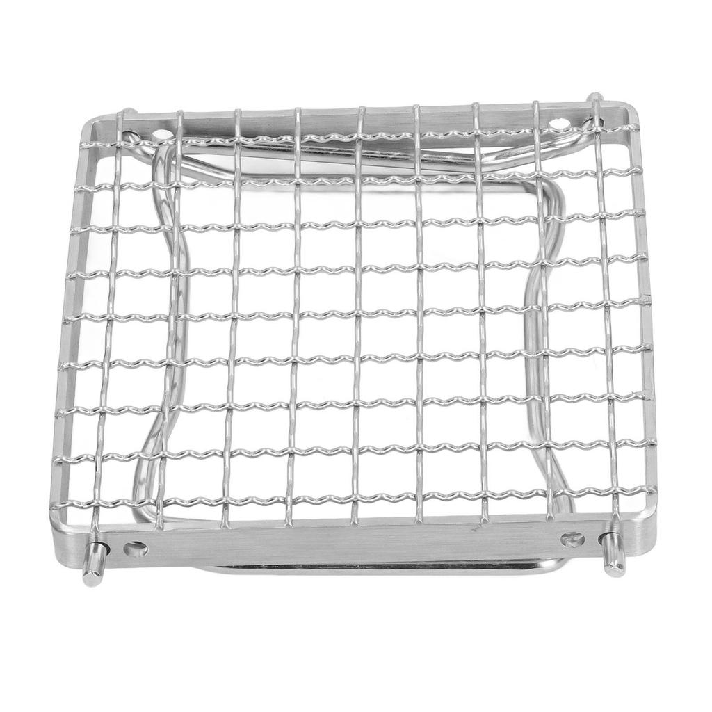Camp Grill Grate with Foldable Legs 304 Stainless Steel Portable Grid Ultralight Campfire Stand for Hiking Picnic