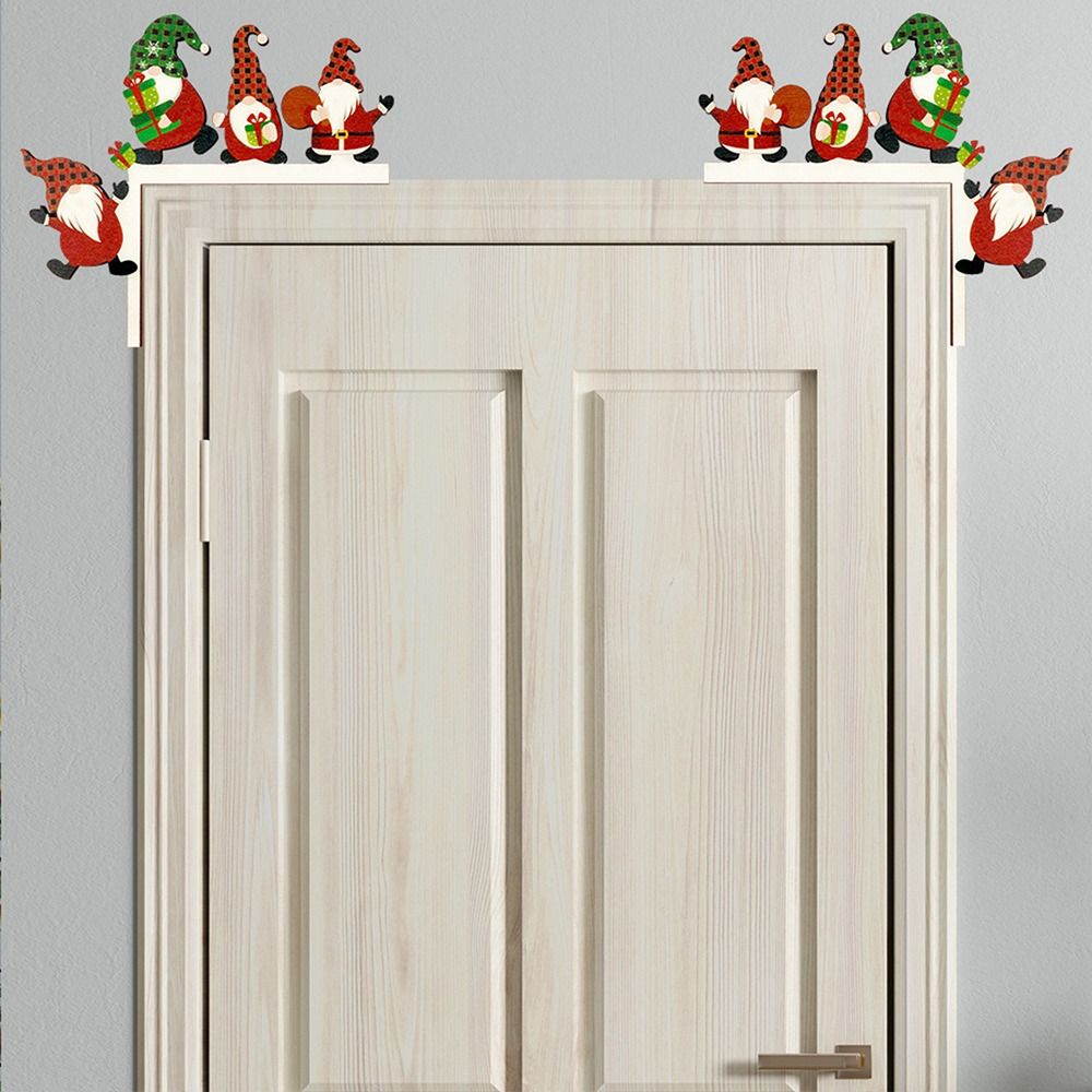 Santa Claus Xmas Door Corner Sign Wooden Door Corner Ornament Fashion Door Frame Decoration