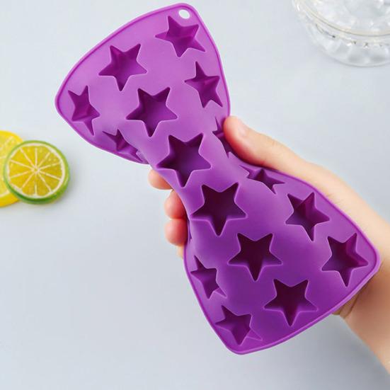 Star-Shaped Ice Cube Tray Food-Grade Silicone Ice Mold for Chocolate Candy Easy-Release Heat-Resistant Baking Tool for Home Party
