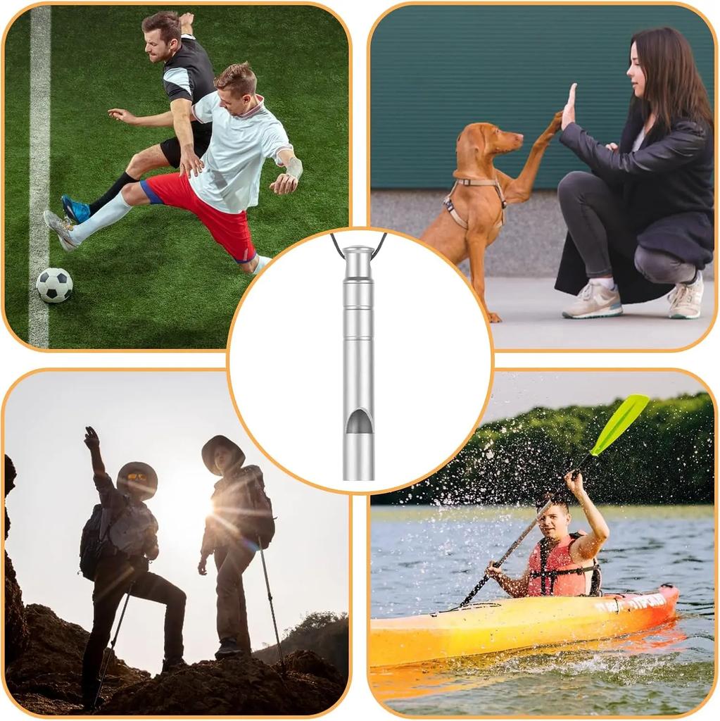 High Decibel Titanium Whistle Emergency Survival Tool with Neck Lanyard Ultralight for Hiking Camping Outdoor Adventure EDC