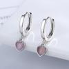 Koreanische S925 Sterling Silber Bunte Opal Herz Clip Ohrringe Für Frauen Mädchen Hochzeit Partei Schmuck Geschenk Weibliche Pendientes