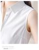 Dámská bílá šifonová halenka bez rukávů - Profesionální košile s límečkem na jaro/léto