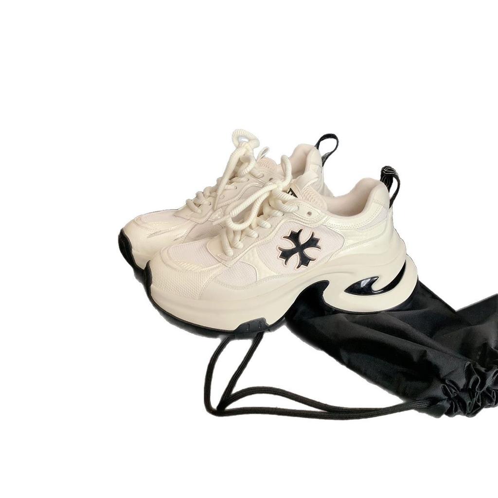 Grape Mother Same Fashionable Cross Flower Heightening Platform Lace-up Versatile Sports Style Dad Shoes Women's Spring