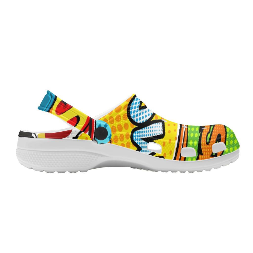 Printed EVA Clogs for Beach Pool Garden Lightweight Breathable Slip On Shoes Women Men Home Bathroom Sandals Home Outdoor Use
