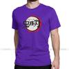 Vintage Demon Slayer Anime T Shirt Men Round Collar 100 Cotton T Shirt Short Sleeve Tees