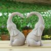 Pair of Love Elephant Sculptures Resin Statue for Garden and Home Decoration Great for Anniversaries and Valentines Day