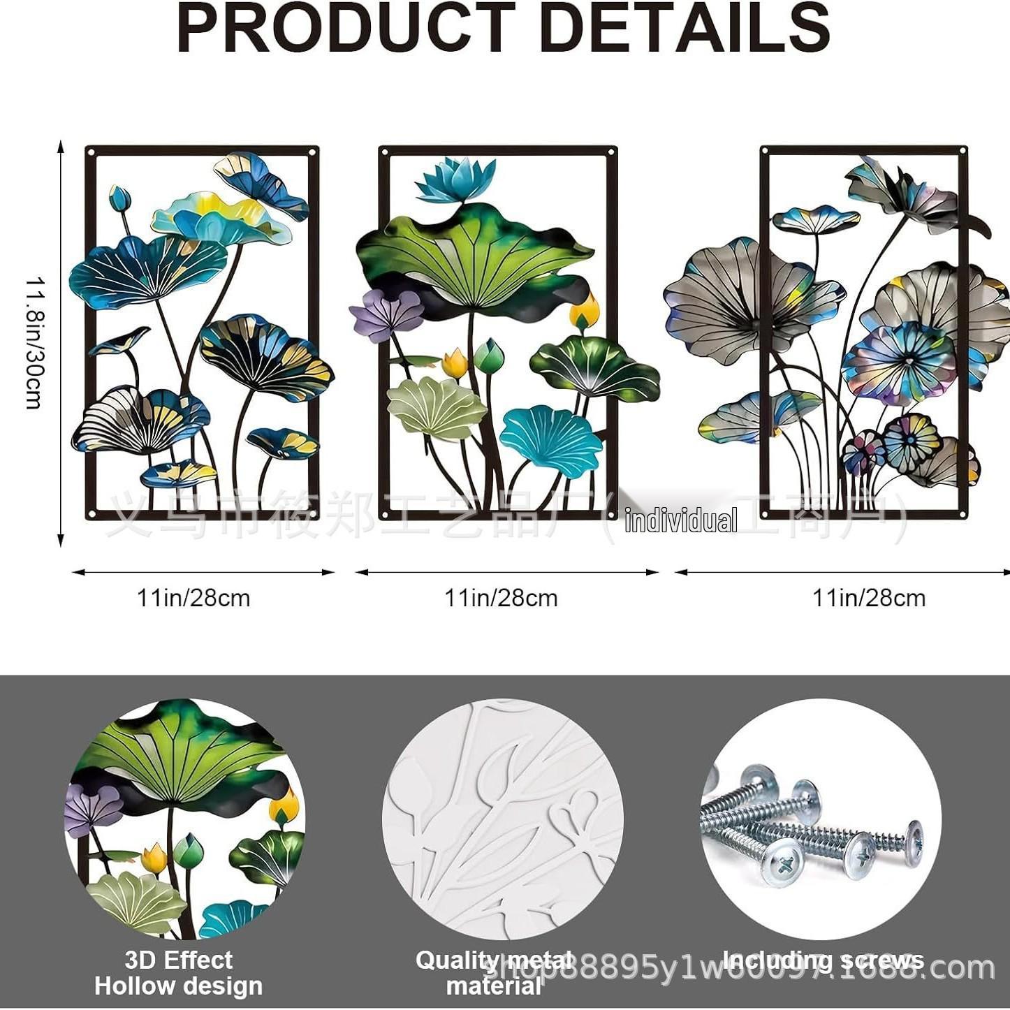 

Wrought Iron Cactus Wall Art - 3-Piece Metal Desert Plant Decoration