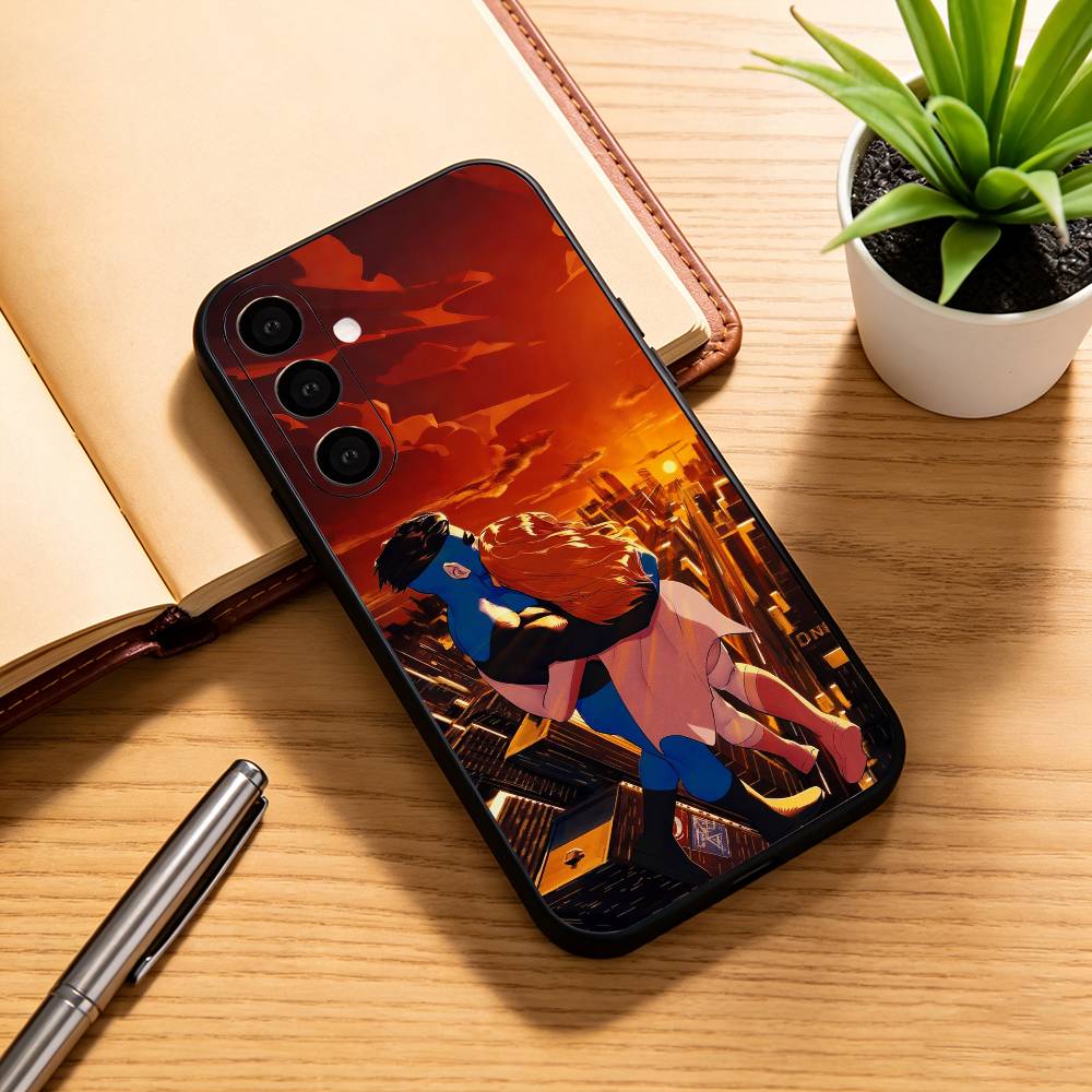 Cartoon I-Invincible Phone Case For Samsung Galaxy A73,A72,A71,A70,A53,A52,A51,Soft Silicone Black Cover