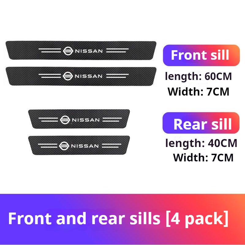 Carbon Fiber Car Door Sill Protector Trunk Guard Bumper Sticker For Nissan Rogue Pathfinder X-Trail GTR Note Qashqai Juke Patrol