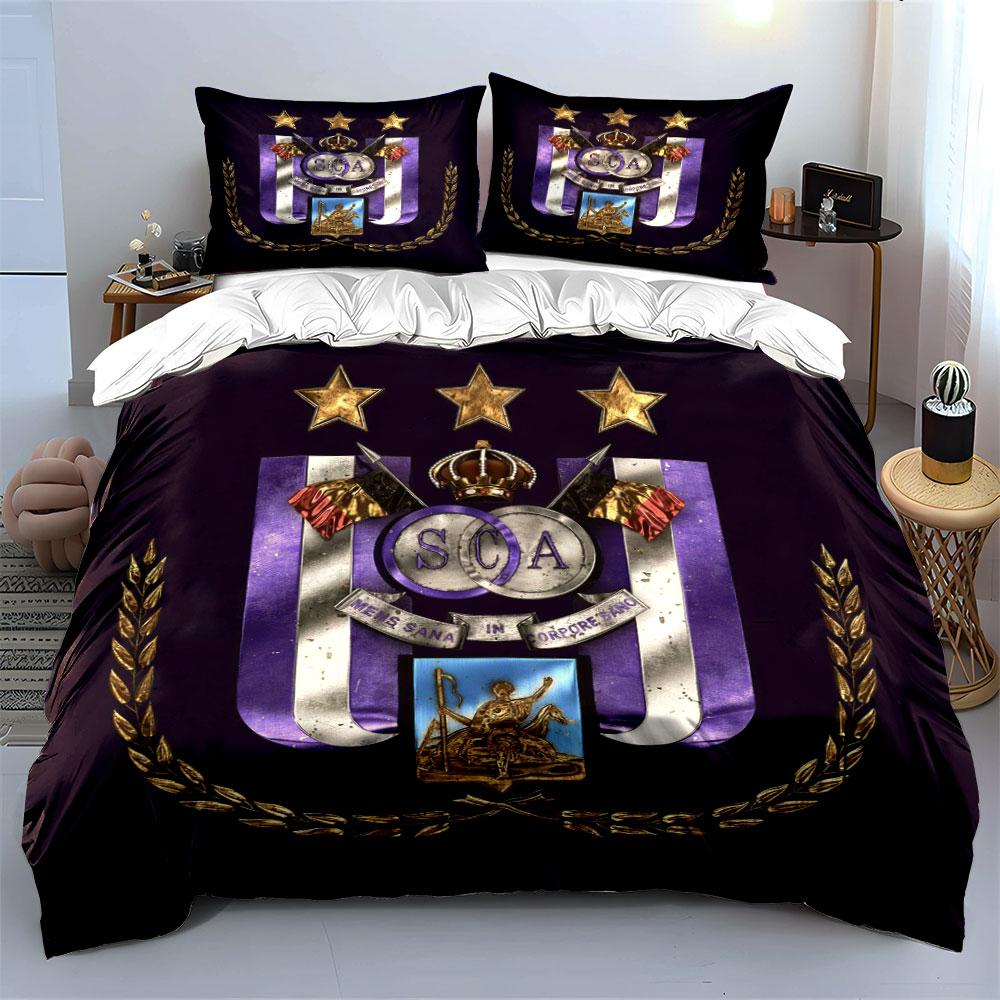 Purple stripes, stars, crown. Bedding sets Duvet cover sets Duvet covers Pillowcases(1*Duvet Cover 2*Pillowcases without duvet insert)