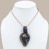 Natural Sodalite, Lapis Gemstone Handmade Copper Wire Wrap Pendant 3.27" b9G84