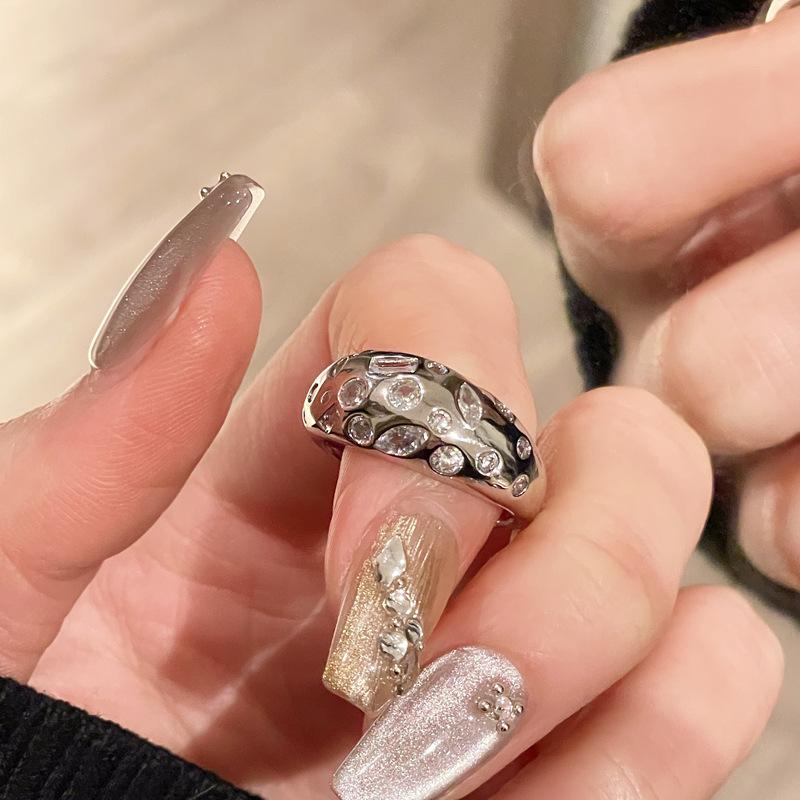 New Niche High-End Star Light Luxury Open Ring High-End Simple Inlaid Exquisite Personalized Jewelry