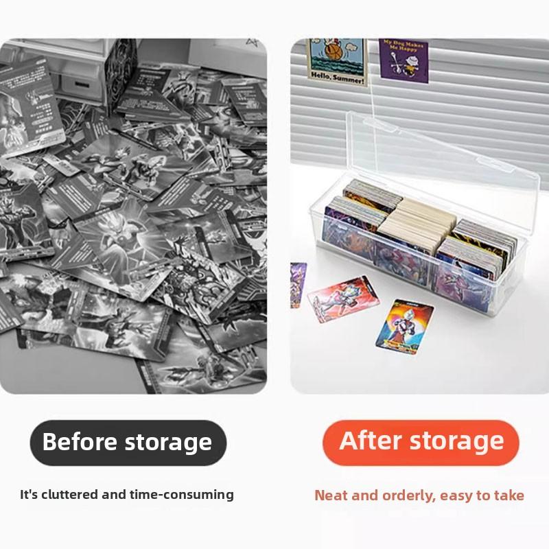 Clear Plastic Compartmentalized Organizer Box Holds 550+ Game Cards Storage Box With Adjustable Divider For Cards