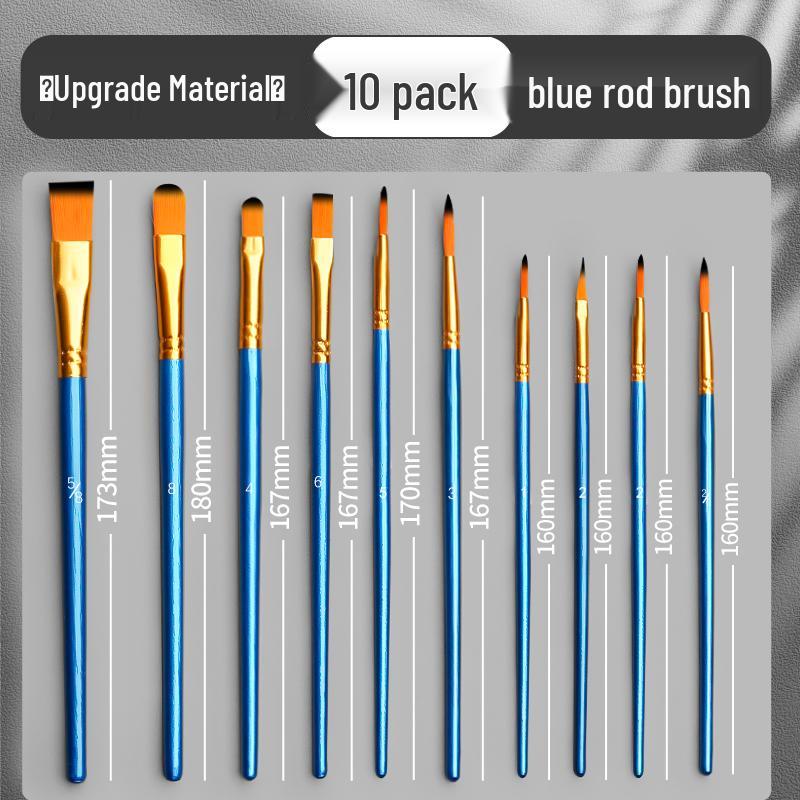Gouache, Oil, Acrylic & Watercolor Brush Set — Nylon Hair Brushes for Art Students & Children