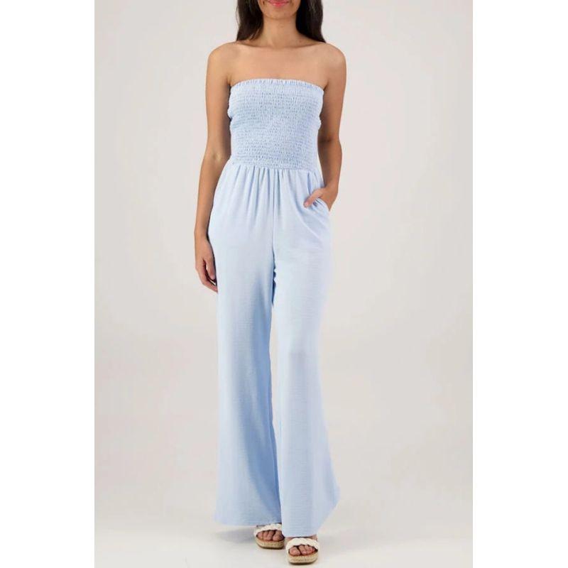 

Lola Grace Элегантный драпировочный эффект Плиссированные эластичные брюки-комбинезон с запахом Light Blue(No refund) XL