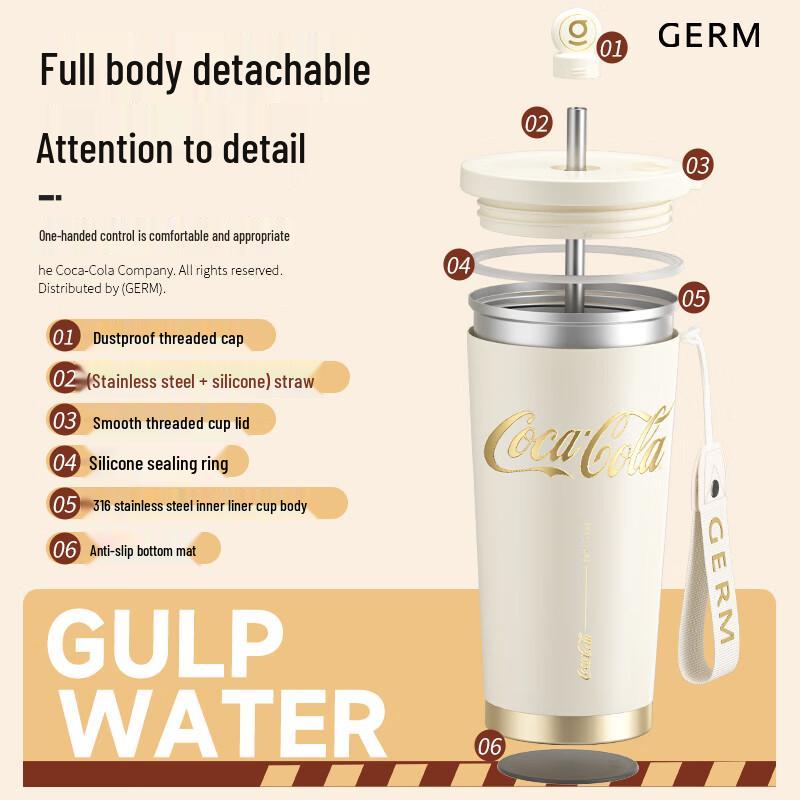 Germ Coca-Cola Insulated Travel Mug with Straw