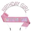 Birthday Girl Rhinestone Headband & Sash Set – Perfect Party Gift & Decoration