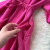 Sexy Chic Polo-Neck Single Breasted Ruffle Dress Elegant Korean Fashion Slim Summer Vintage Sweet Dresses