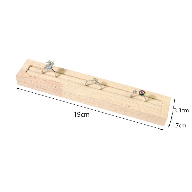 

Wood Rectangle Shape Jewelry Tray With French Velvet Lining Ring Holder Earrings Bracelet Display Plate Jewellery Storage Stand бежевий