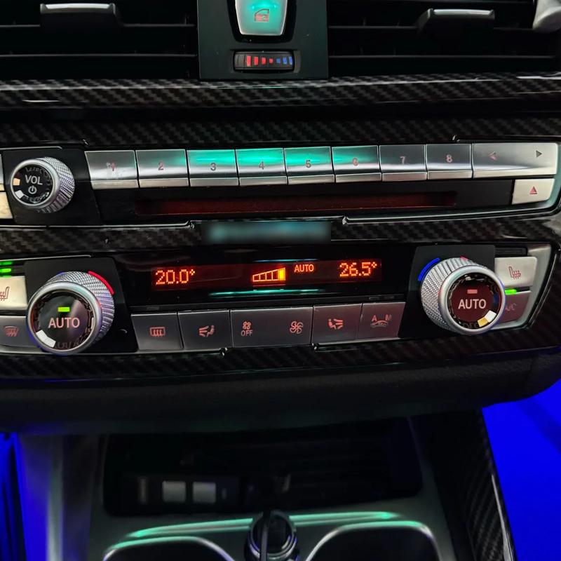 Premium Crystal Volume & AC Knob Covers for BMW F30 F10 F25 F15 F02 G30 G01 G02 Interior Air Conditioning Control Knob Button