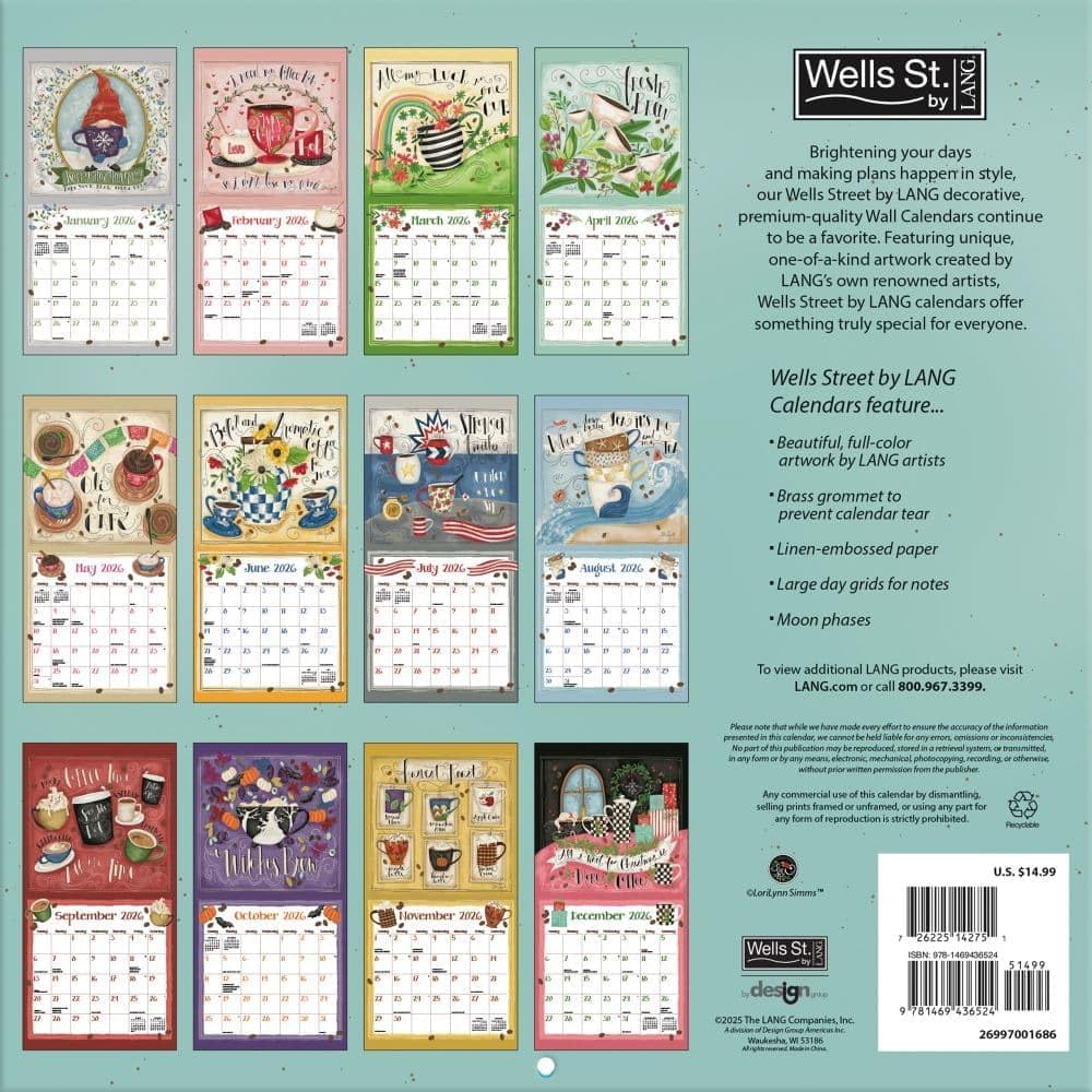WSBL Java 2026 12X12 Wall Calendar (26997001686)