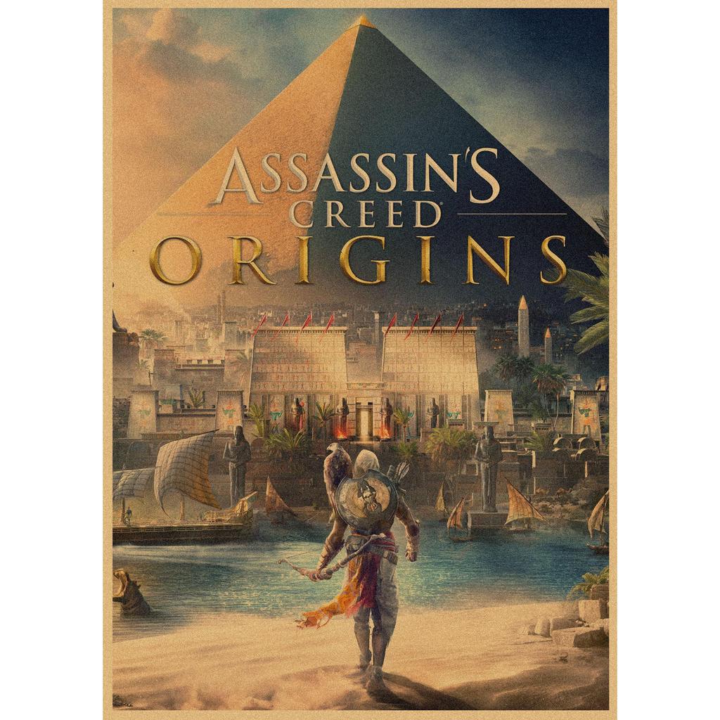 Assassin's Creed Retro Kraft Paper Wall Poster Mural 250