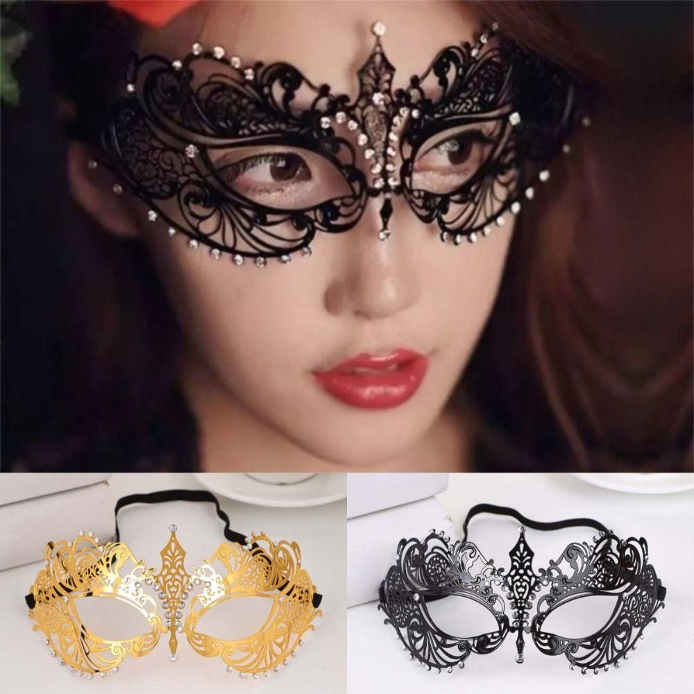 Handmade Black Lace Metal Mask Vintage Masquerade Princess Mask Facial Jewelry Accessories