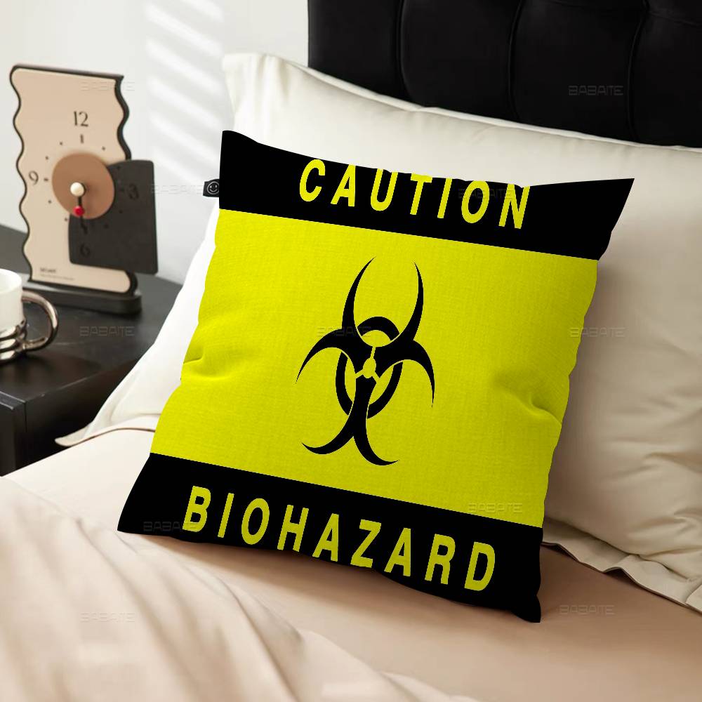 Games Biohazard Logo Pillow Cover Sofa Cushion Cover Home Room Decoration Children Gift