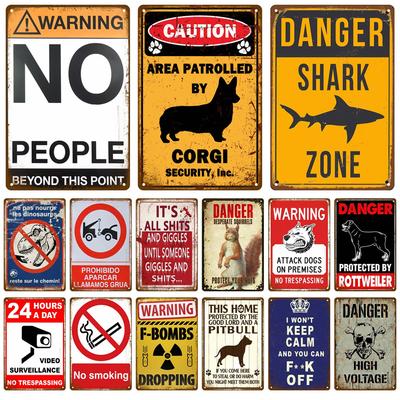 Caution Warning Metal Sign For Safety Signs Danger Beware Tin Sign Plate Home Wall Decor Vintage Plaque Home Art Painting Poster