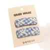 Korean Style Blue Lace Plaid Hair Clip: Fresh, Sweet, and Versatile BB Clip for Children's Bangs.