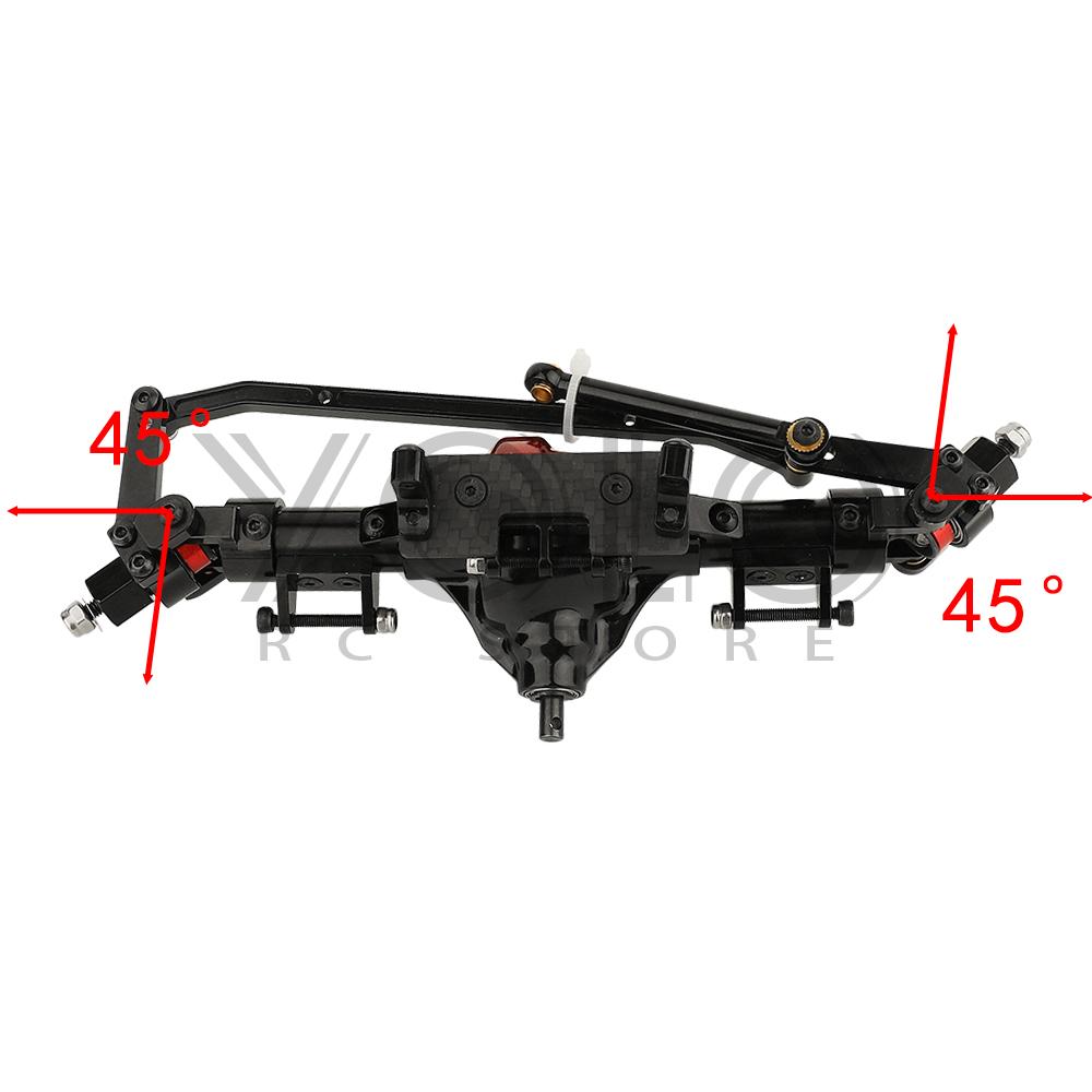 Metal Alloy Front Middle Rear Straight Axle with Servo Base for 1/10 RC Rock Crawler Car Axial SCX10 RC 4WD D90 Upgrade Parts