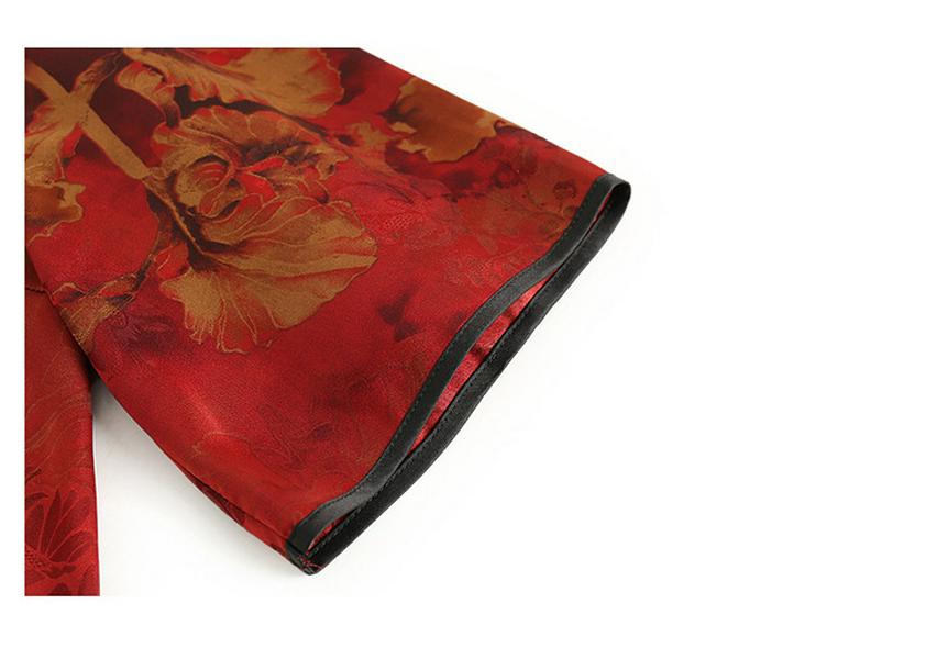 Xiangyunsha Chinese Style Silk Blouse - Mother's Day Edition, Women's Three-Quarter Sleeve, Summer Top in Genuine Mulberry Silk.