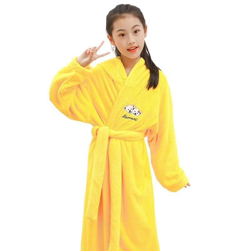 Children's Coral Fleece Hooded Bathrobe