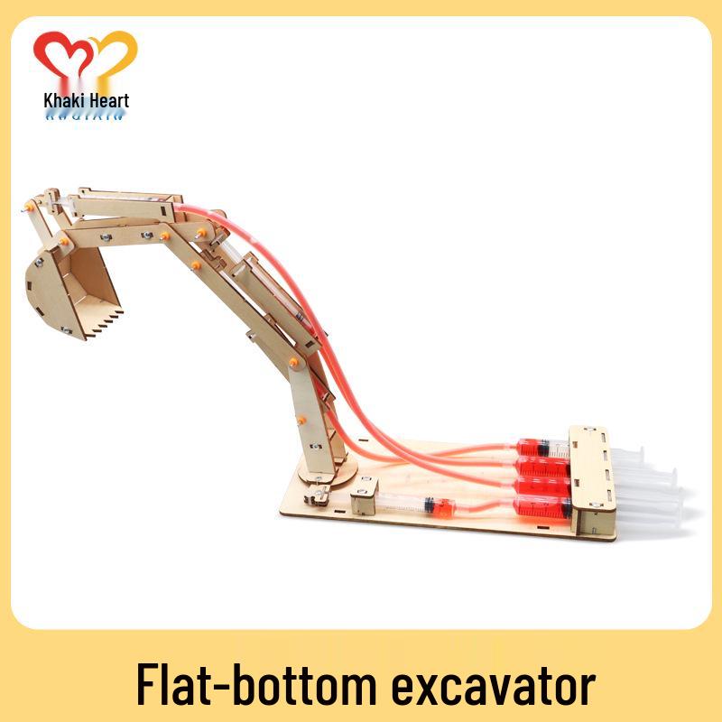 Wooden Hydraulic Excavator Model Kit for STEAM Learning and Science Experiments