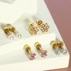Cute Bowknot Butterfly Heart Flower Studs Surgical Steel Earrings Allergy Resistant for Sensitive Ears with Screw Back