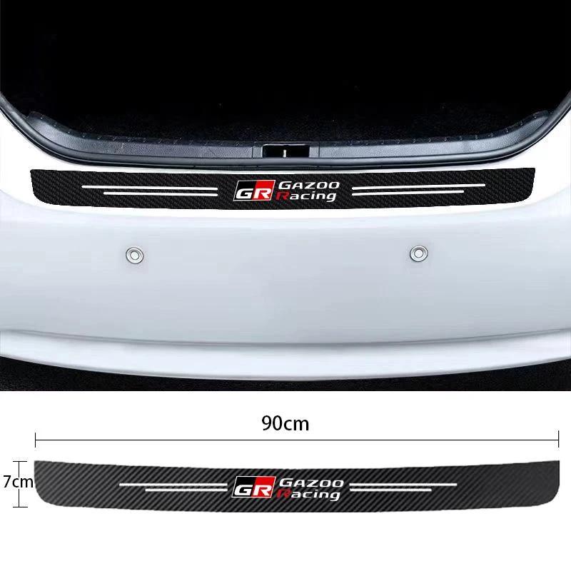Carbon Fiber Car Sticker Protector Strip Auto Door Sill Waterproof Protect Film For S3 GR Sport Gazoo Racing RAV4 C-HR Mirai JH3