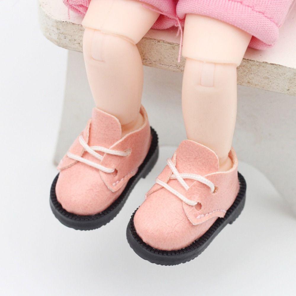 

Lightweight Round Head Strap Doll Boots DIY 3.2cm Doll Shoes Mini Leather Shoes Blythe Doll Toy
