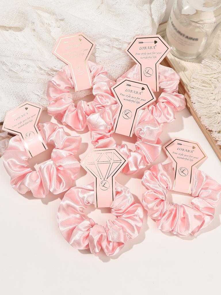 7 Stück Satin-Haargummis für dicke lockige Haare von Frauen, Große Pferdeschwanzhalter Haargummis Niedlich Ohne Knicke Ohne Haarschäden Pferdeschwänze