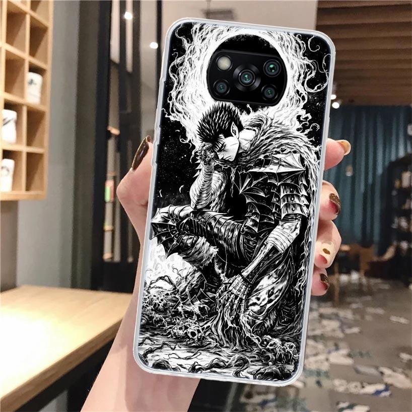 Black White G-Guts B-Berserks Soft Phone Case For Xiaomi Poco X3 X5 X6 X7 Pro X4 NFC F7 Ultra F6 F5 M6 M5S M4 M3 F4 Gt F3 Fundas