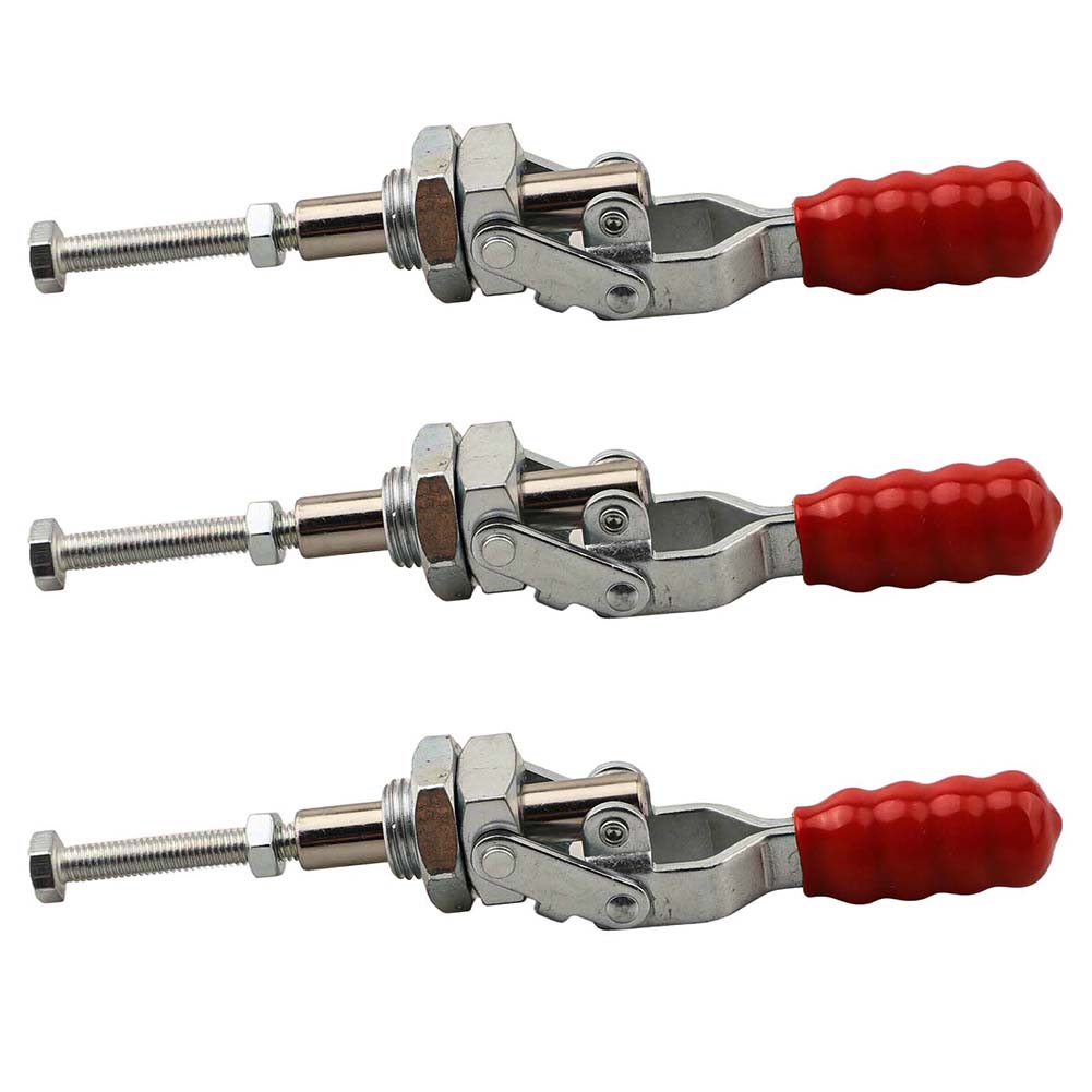3 Stück GH-36202M Kniehebelspanner, 91kg 200lb Haltekraft Druck-Zug-Wirkung Handwerkzeuge Für Holzbearbeitung und Schweißen