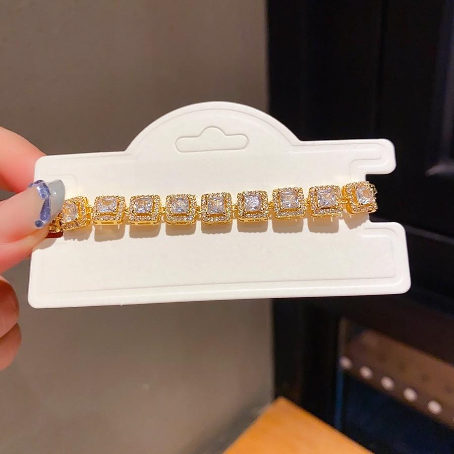 18k Gold Plated Zircon Square Bracelet For Women Stylish Fashion Jewelry Gift