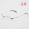 New Frameless Myopic Glasses Frame Eyeglasses Men Women Ultralight Rimless Frame Myopia Glasses 100 ~ 400 Degrees