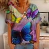 Summer Women's Short Sleeved New Flower Animal Painting 3D Printed Short Sleeved T-shirt