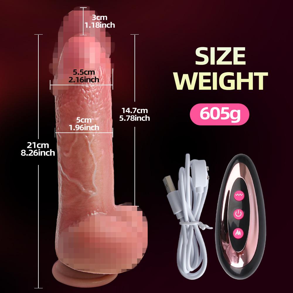 Realistic Dildo Vibrator FairyKiss Female Sex Toys Heated Big Cock Remote Control Penis Retractable Vibrator Anal Female Stimulator