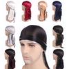 Breathable Unisex Satin Bandana Hat Silky Durag Do Doo Du Rag Long Tail Headwrap