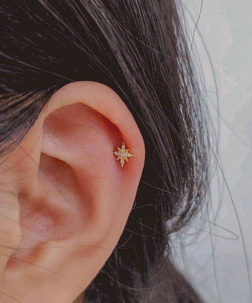 Helene Jewelry 925 Silver Mini Star Pave Piercing