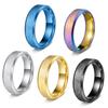Multicolor Sand Matte Double Bevel Wedding Ring, Trendy European and American Style
