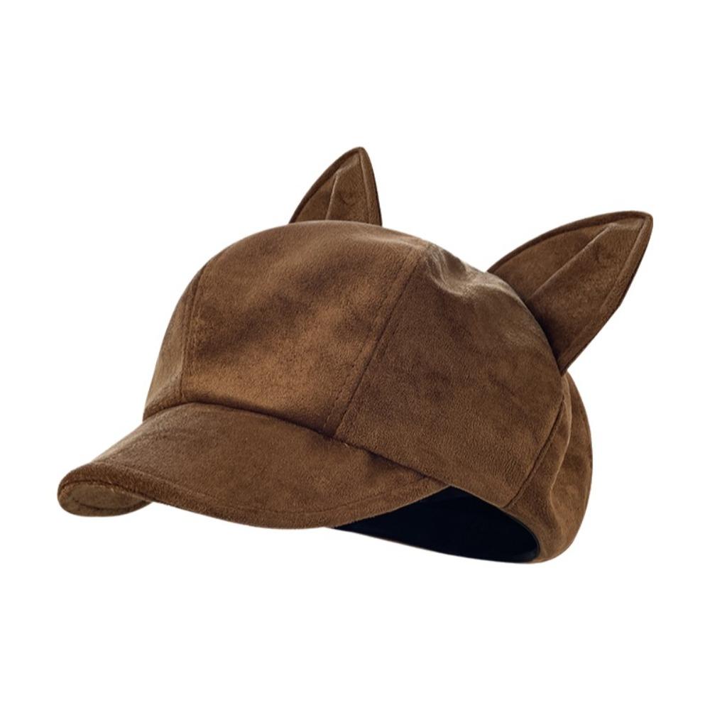 Fashion Cat Ears Shape Cat Ears Berets Cute Design Japanese Style Newsboy Hat Woolen Fabric Y2K Hat Daily Use хаки